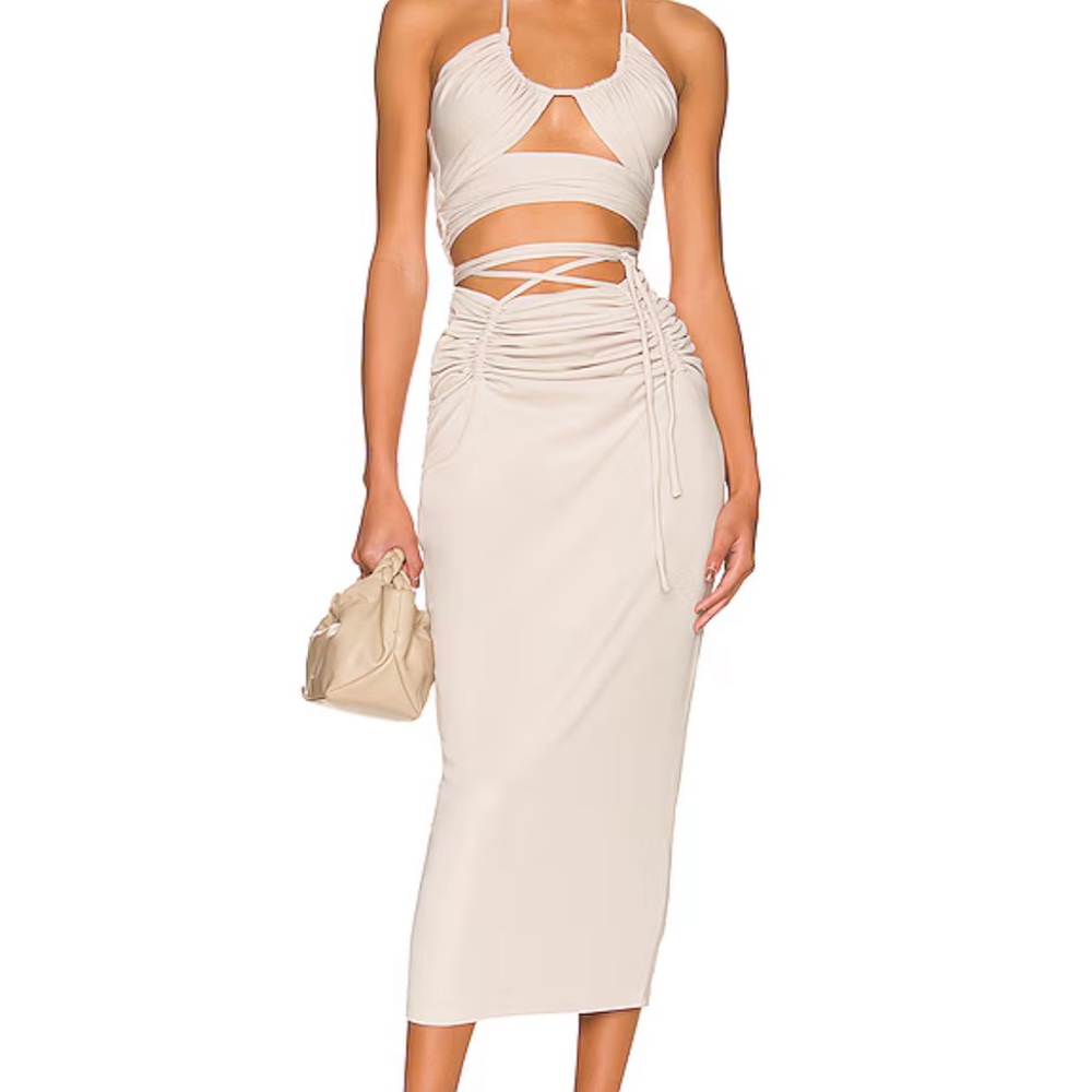 NBD Cream Midi Dress